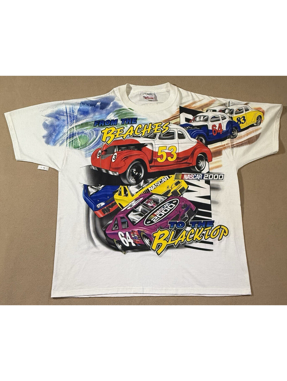 Chase NASCAR 2000 Graphic T-Shirt "Beaches to Blacktop" "Into the Future" XL